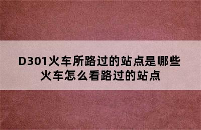 D301火车所路过的站点是哪些 火车怎么看路过的站点